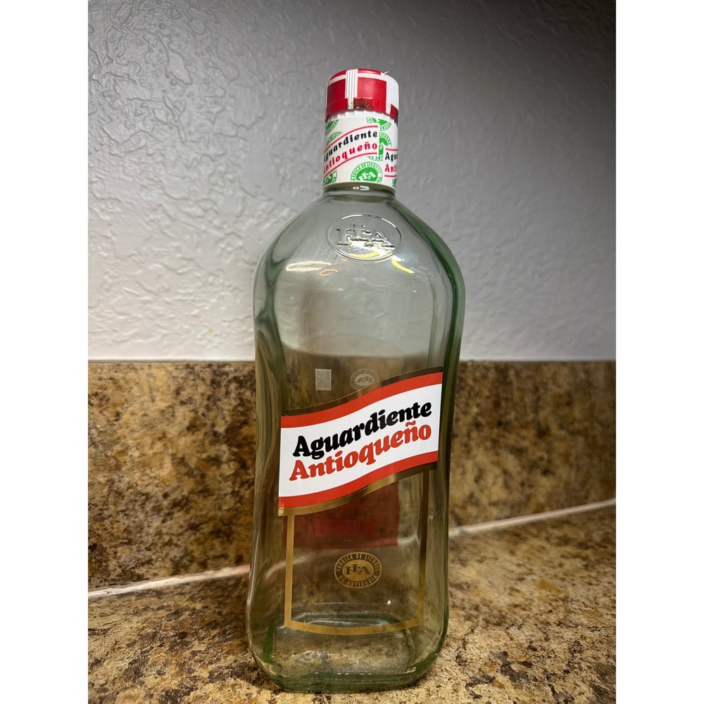 COLOMBIAN Aguardiente Antioqueño Empty Bottle Unisex 1000ml Clear Excellent